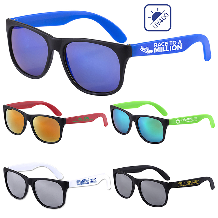 Colored Mirror Tint Lens Sunglasses with Mattte Frame